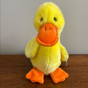TY Beanie Buddy Yellow and Orange Plush Duck Toy